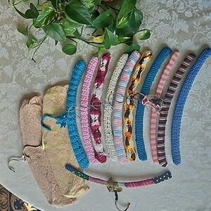 Vintage Crochet Lace Fabric Hangers